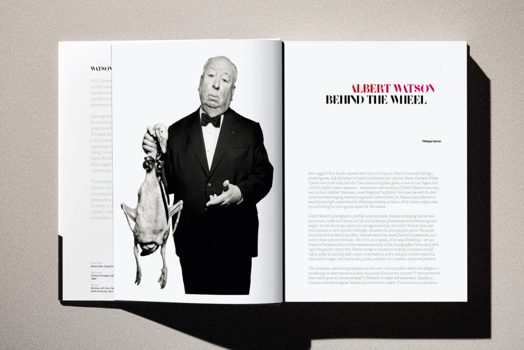 Albert Watson: Alfred Hitchcock, 1973, aus dem neuen Buch "Albert Watson: KAOS", TASCHEN Verlag, 408 Seiten, EUR 125