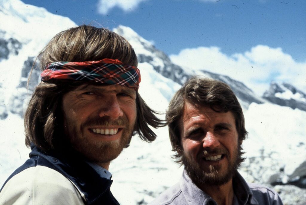 Reinhold Messner and Peter Habeler in 1978 after the first ascent of Mount Everest without supplemental oxygen (Photo: Reinhold Messner Film)